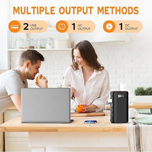 Miniatura 2 de powkey Estación de energía portátil con salida de CA, batería externa de 65 W110 V, 24000 mAh88.8 Wh, fuente de alimentación portátil de respaldo