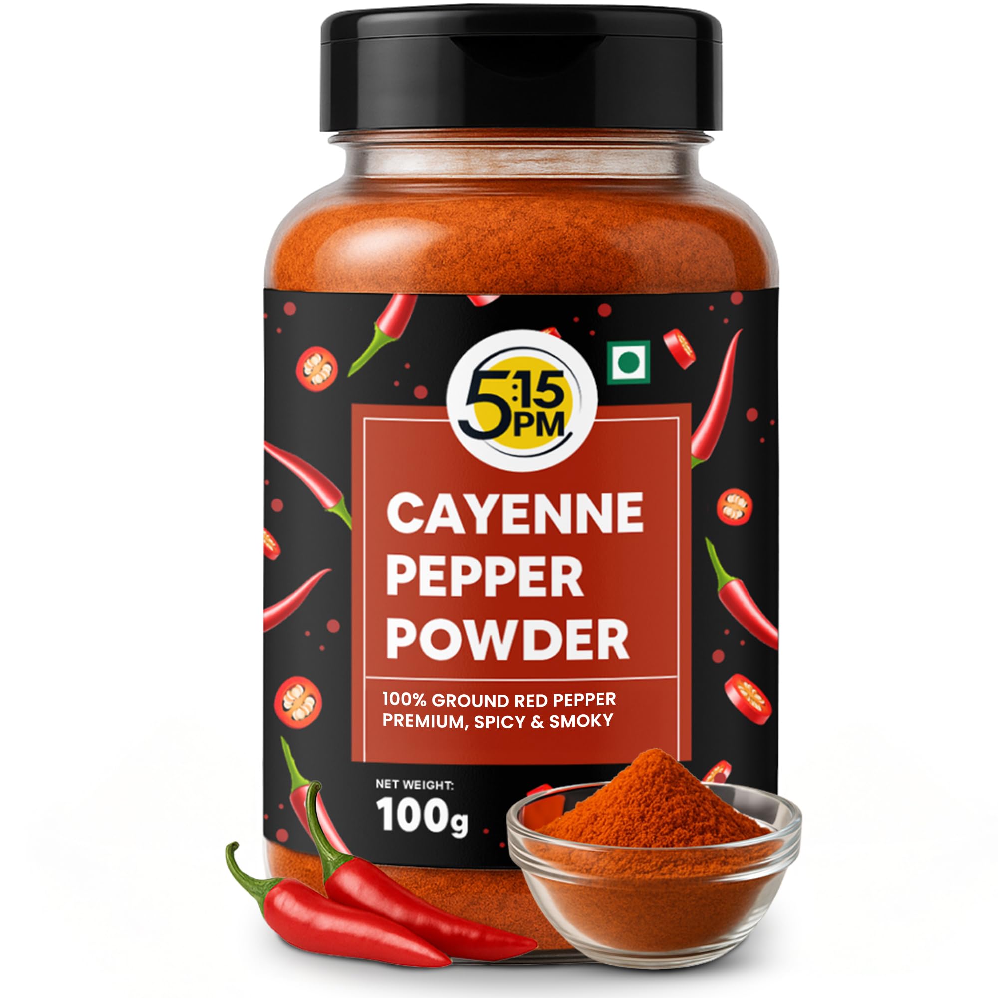 5:15 PM Cayenne Pepper Powder 100g | Cayenne Pepper Spicy & Smoky | Perfect for Cooking, Seasoning |100 gram