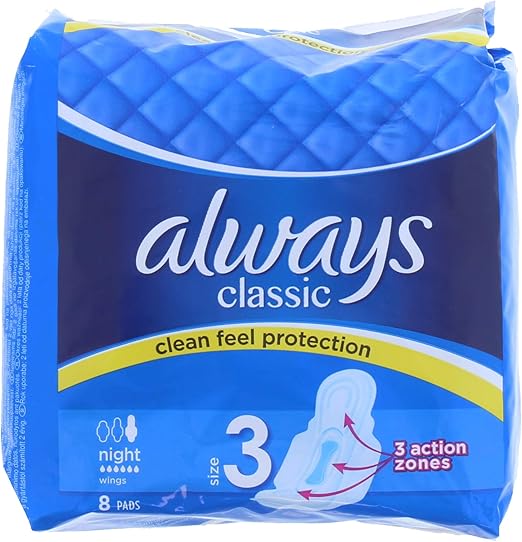 Always Always Classic Night (Size 3) Sanitary Napkins with Wings 8