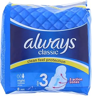 Classic 8 Nighttime Pads, Size 3 (Pack of 2)