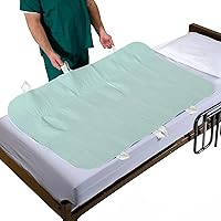 Vista 8 de Patient Aid Almohadilla de cama de 34 x 52 pulgadas con asas (paquete de 3) Protector de cama para colchón de incontinencia Correas para fácil