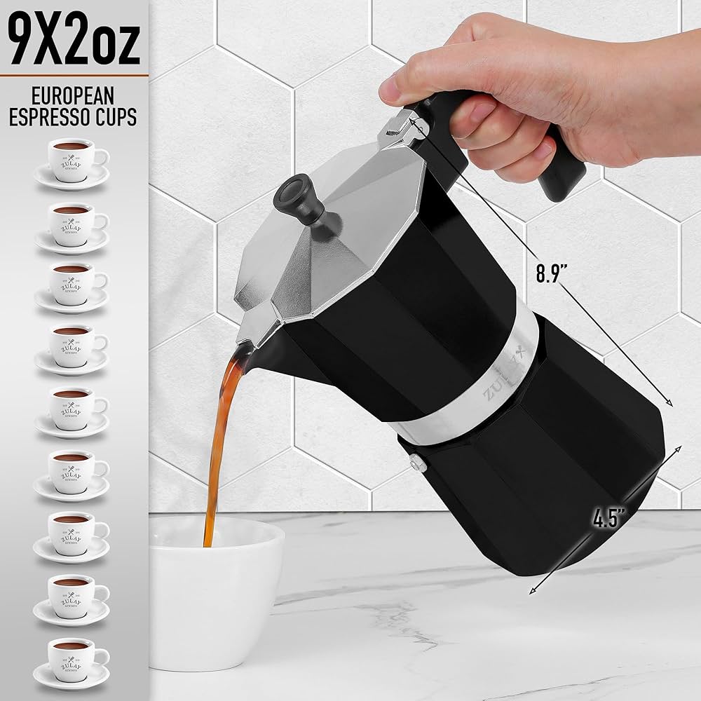 Zulay Moka Pot Espresso Stovetop Coffee Maker - Leak-Proof