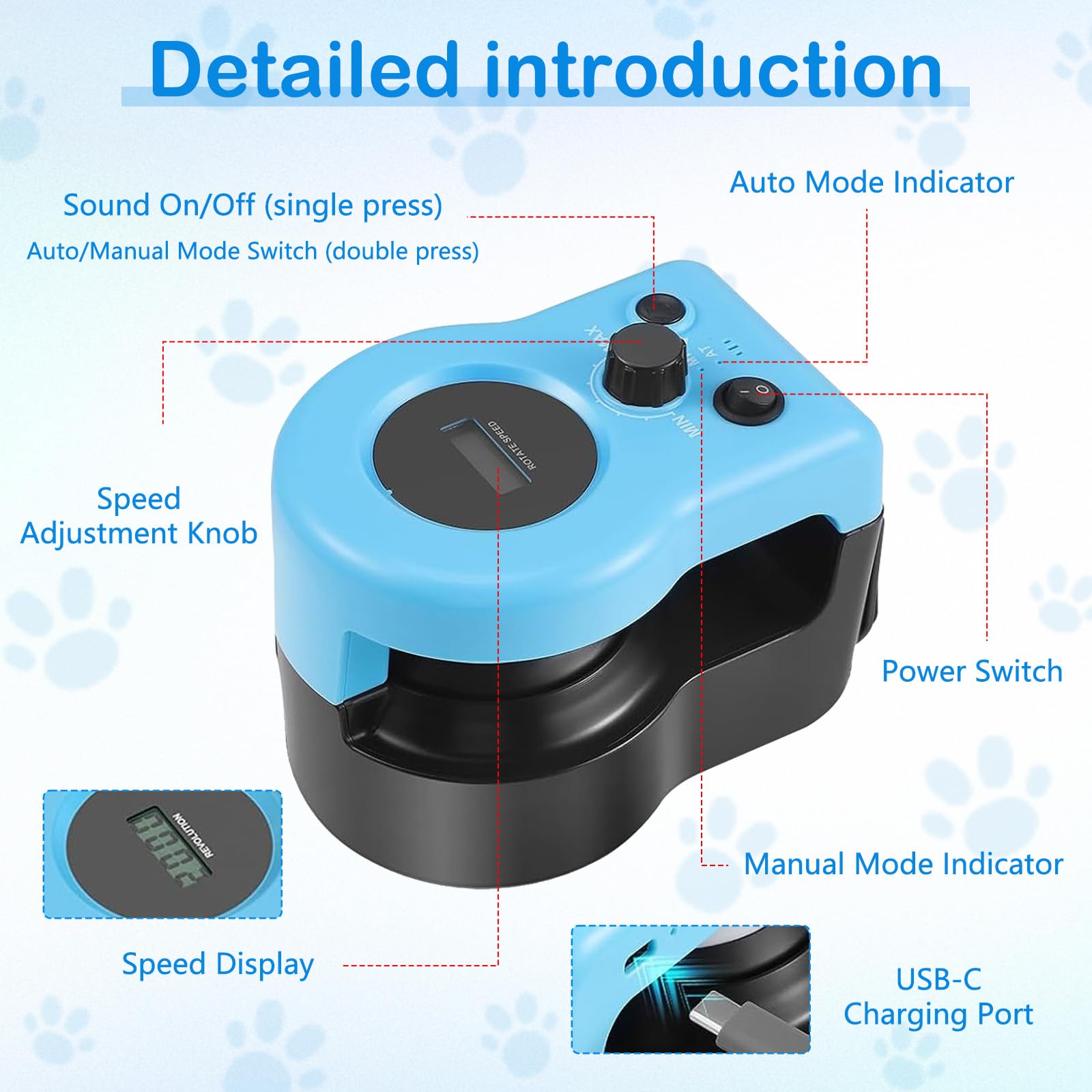 Juguete para Gatos, Juguete Eléctrico Recargable para Gatos Set De Juguete Interactivo Automático/Controlado A Distancia Velocidad Ajustable Baterías Recargables de 2000 mAh
