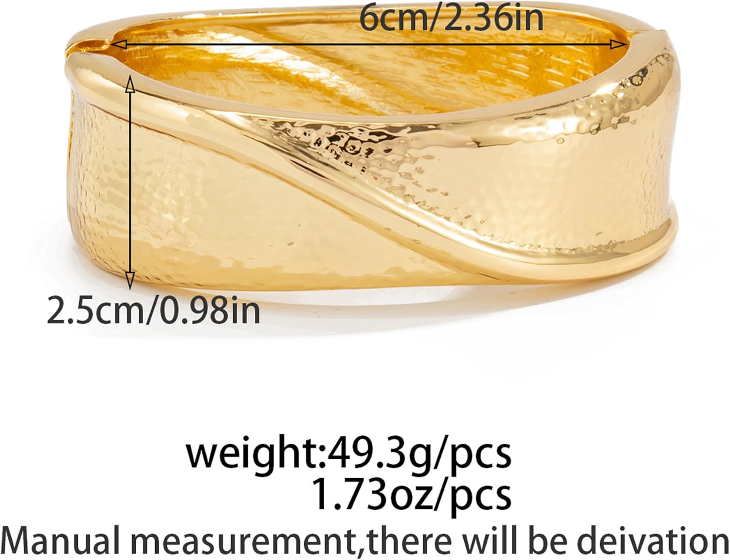 Chunky Gold Bangle Bracelets for Women Wide Hammered Bangles Arm Cuff Bangles Bracelet Jewelry - Image 6