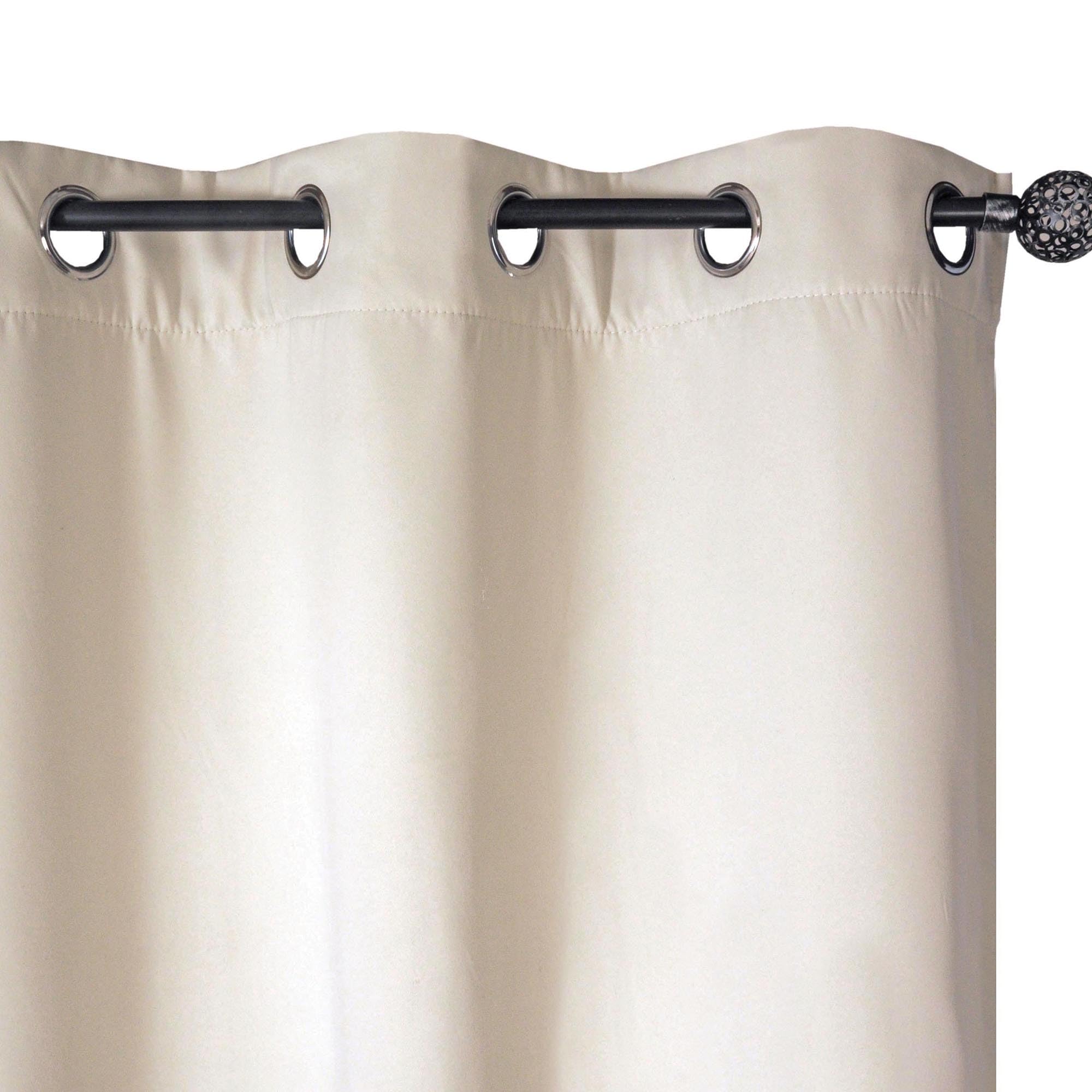 Atout Ciel Rideau Thermique doublé Polaire Ton sur Ton à œillets 140x240cm prêt a Poser, Beige (Lot de 2)