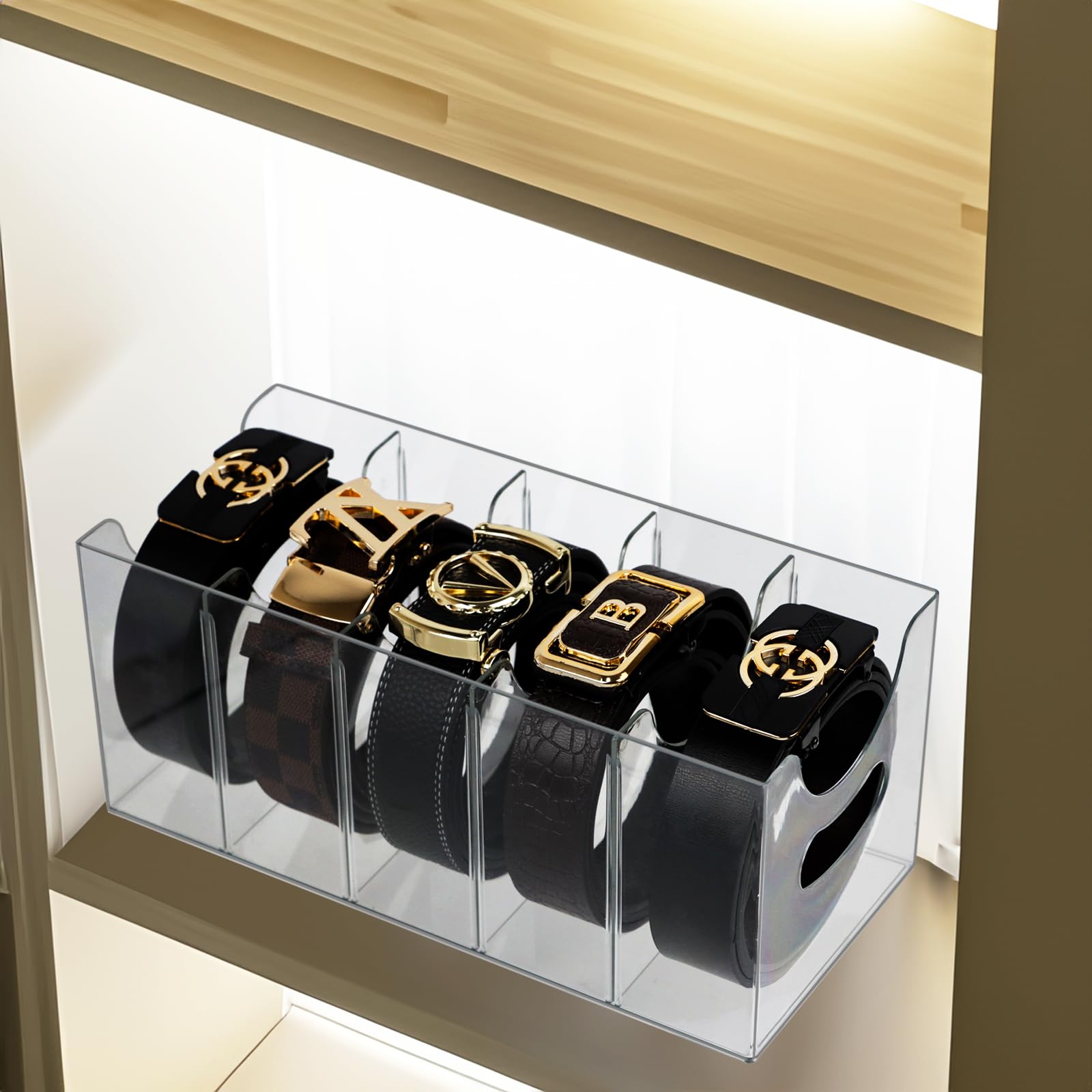 Snapklik.com : Acrylic Belt Organizer, Belt Storage Holder Purse