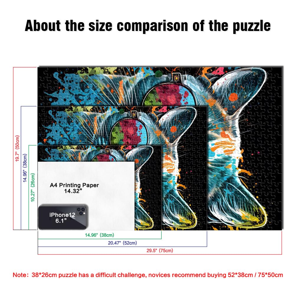 PICKFORU Puzzle Gatto 1000 Pezzi Per Adulti - Ritratto Di Gattino, 70x50 Cm, Poster Incluso