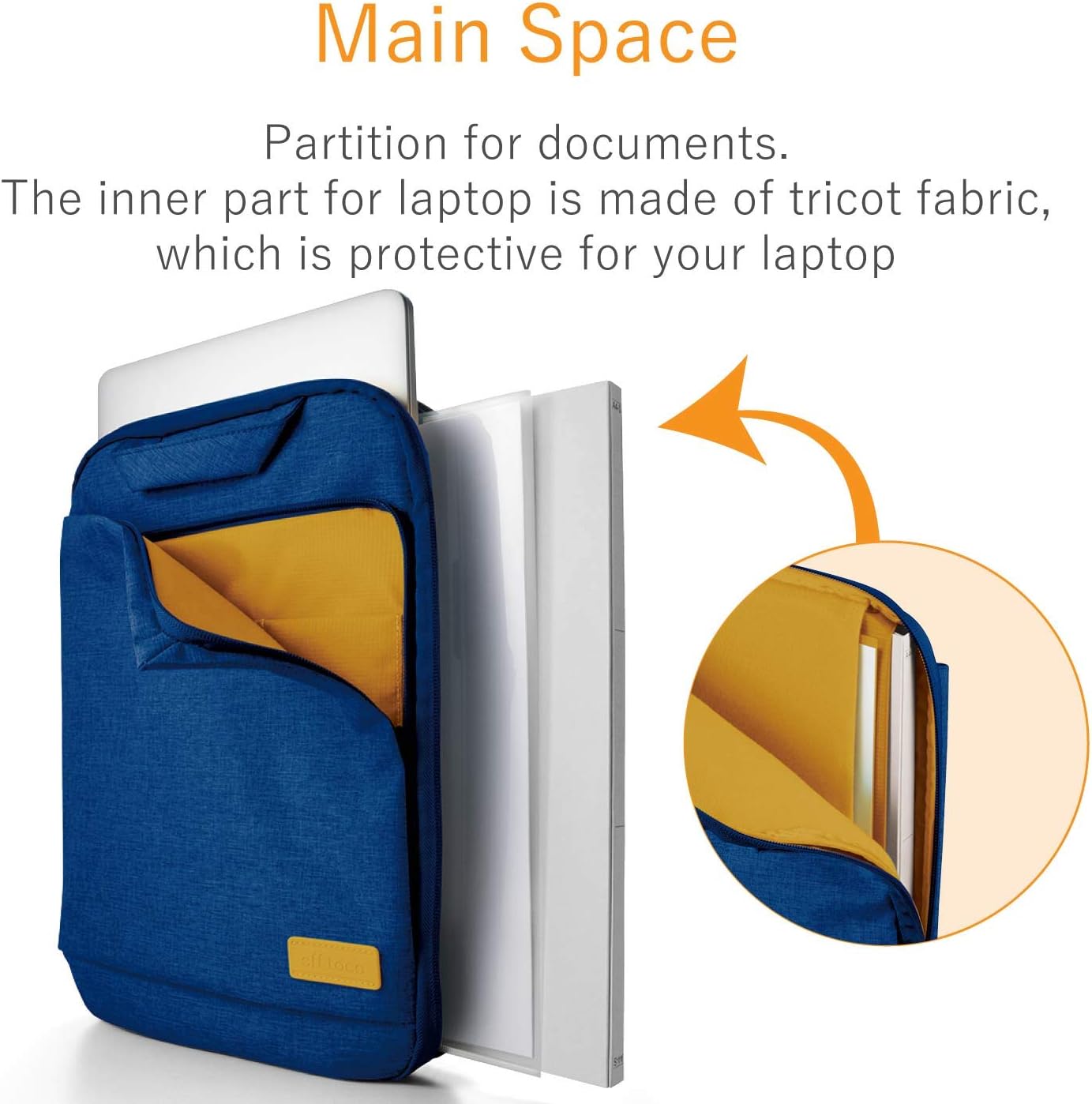Super Deal Product ELECOM Offtoco Laptop Computer Sleeve Case/Vertical Holding/Handle/Water Repellent/Extra Pockets/Storage/School/Travel/Up to 13.3inch / Navy/BM-IBOF13NV