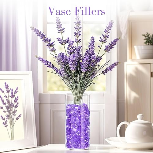 Miniatura 2 de DomeStar - Piedras de hielo falsas y trituradas, 150 unidades de cubos de hielo de plástico acrílico, moradas, con diamantes de imitación, para