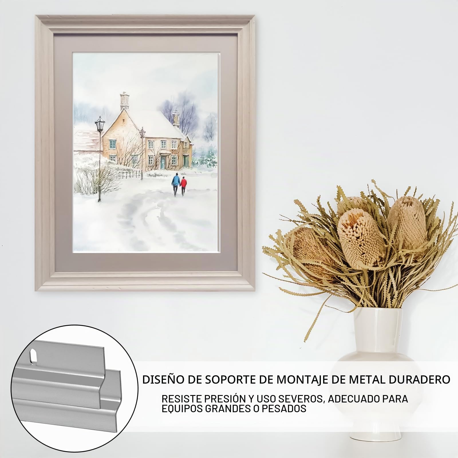 Pinzas en Z de 30 cm para colgar, sistema de suspensión resistente, ganchos para marcos de fotos entrelazados, perfil Z, riel para colgar fotos y espejos, marco de obras de arte | Aluminio, ganchos entrelazados para marcos de fotos, perfil Z, riel para co