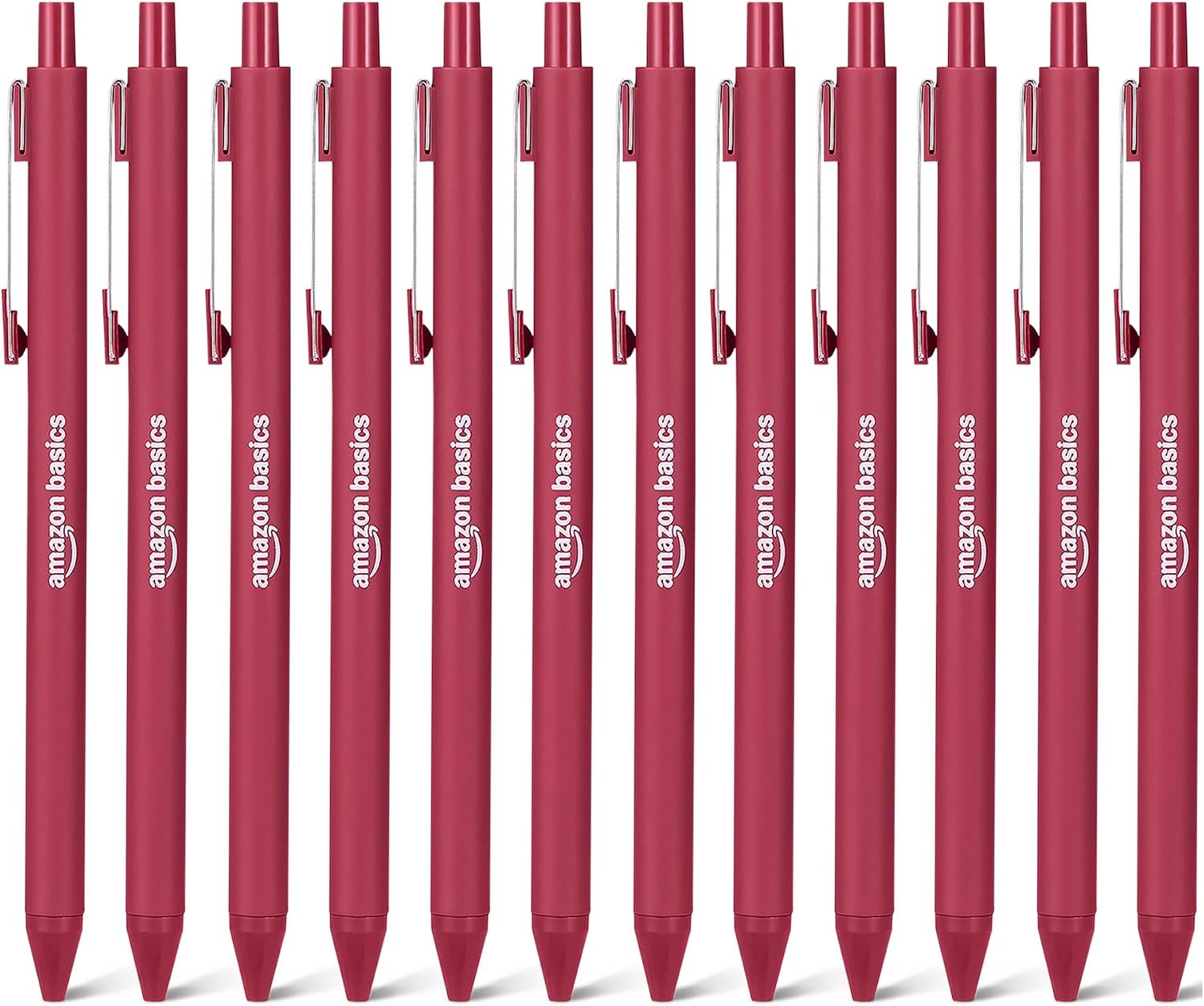 Amazon Basics Retractable Ballpoint Pens for Smooth Writing, 1.2mm Point, Comfortable Grip, 12-Pack