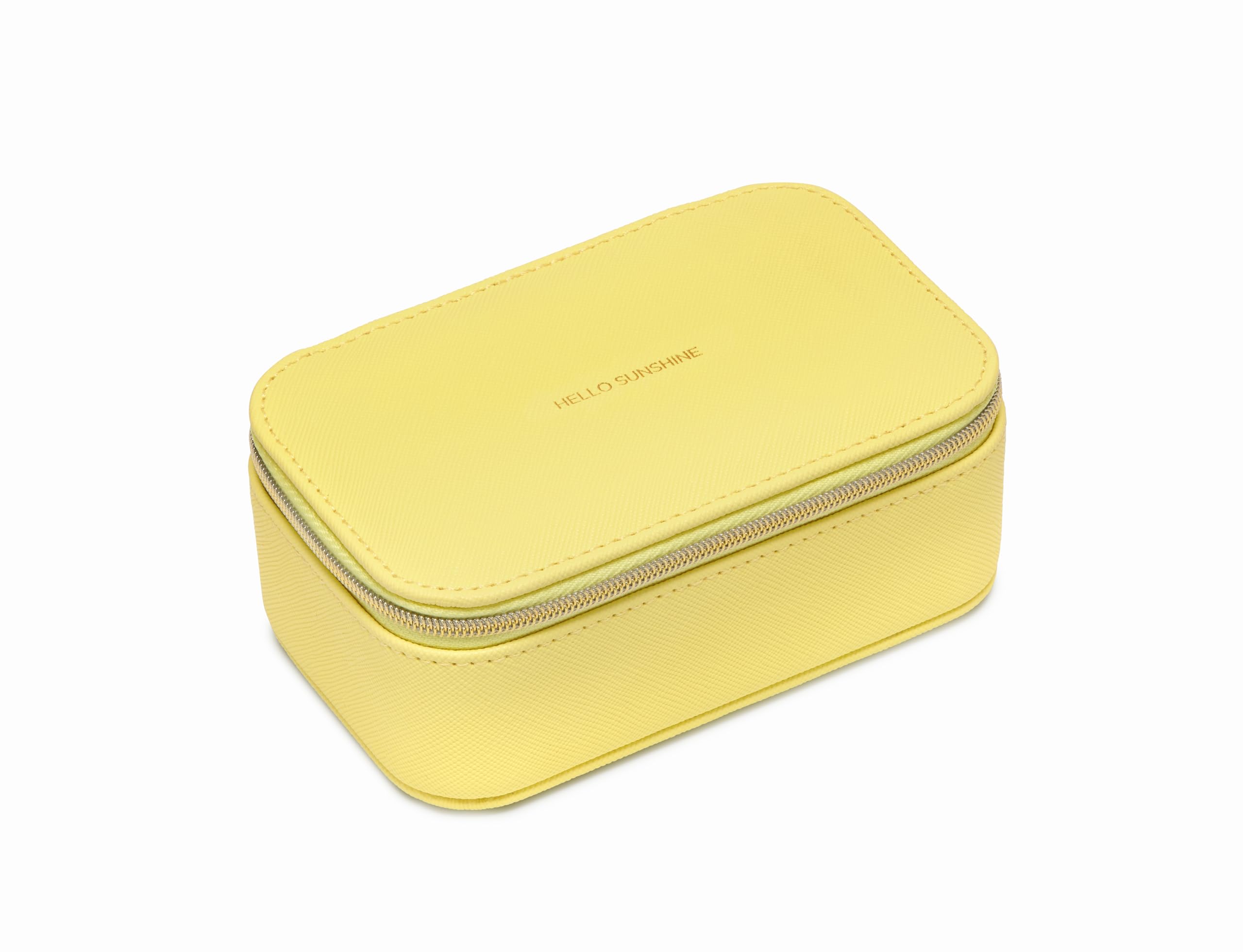 Estella Bartlett Pale Yellow Saffiano Mini Jewellery Box