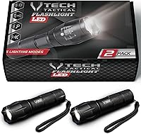 Vista 1 de VTech Tactical 2pack LED Flashlight High Lumens - Mini Flashlights for Camping, Hiking, Walking - Powerful Emergency Flashlights with 5 Modes for
