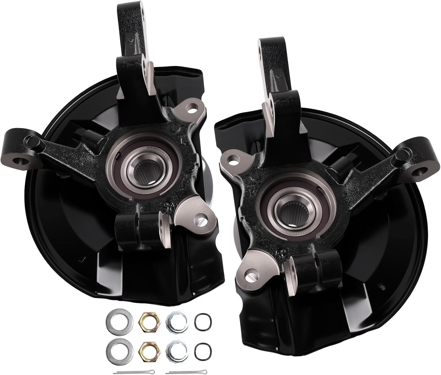 Front Steering Knuckle & Wheel Bearing Hub kit for Compass 2007-2017 & Patriot 2007-2017 & Caliber 2007-2012 2.0L 2.4L engine 4WD AWD FWD Trans, Replace# 698-410 698-411 510090 68088498AA