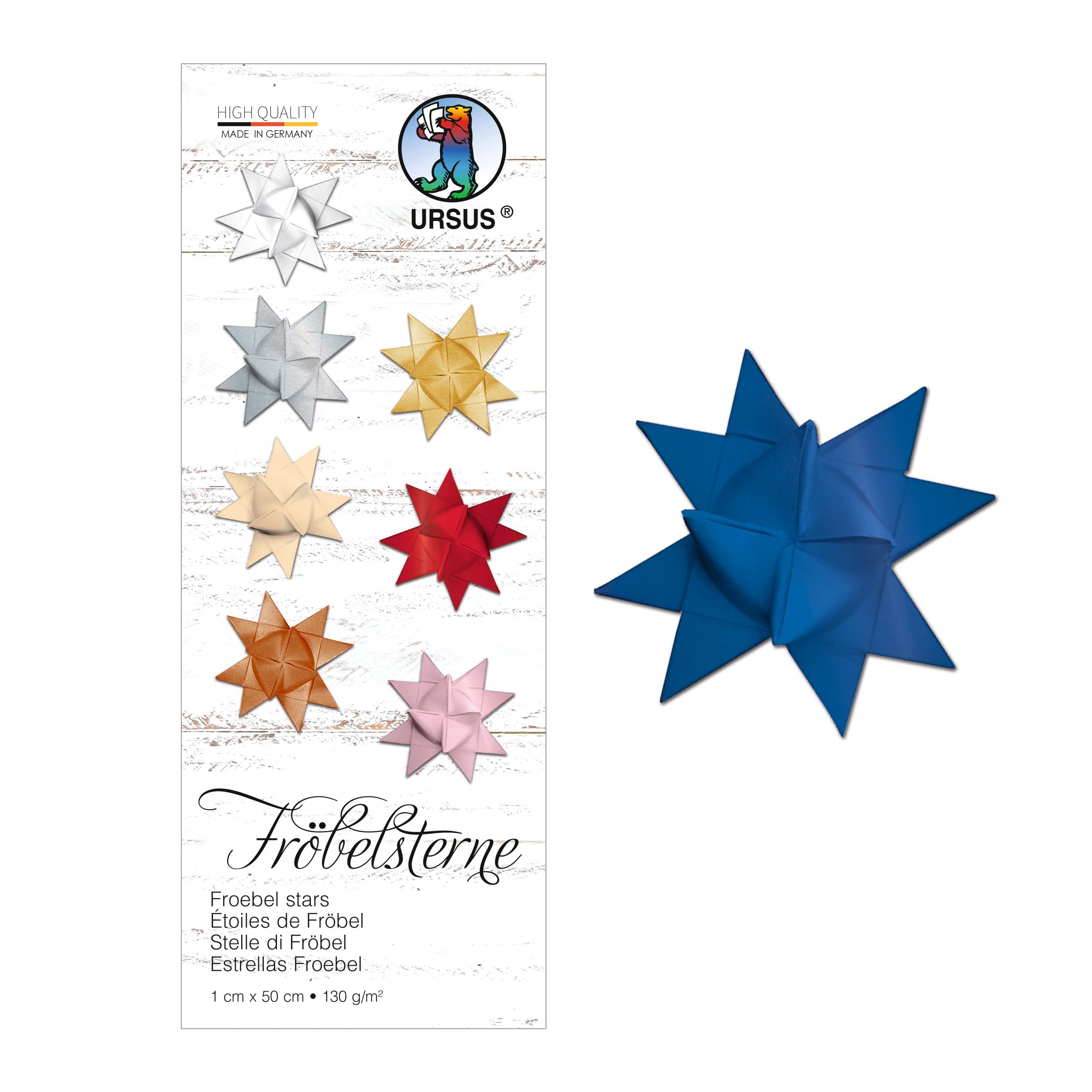 Ursus Star Striped Coloured Drawing Paper 130 g/m²