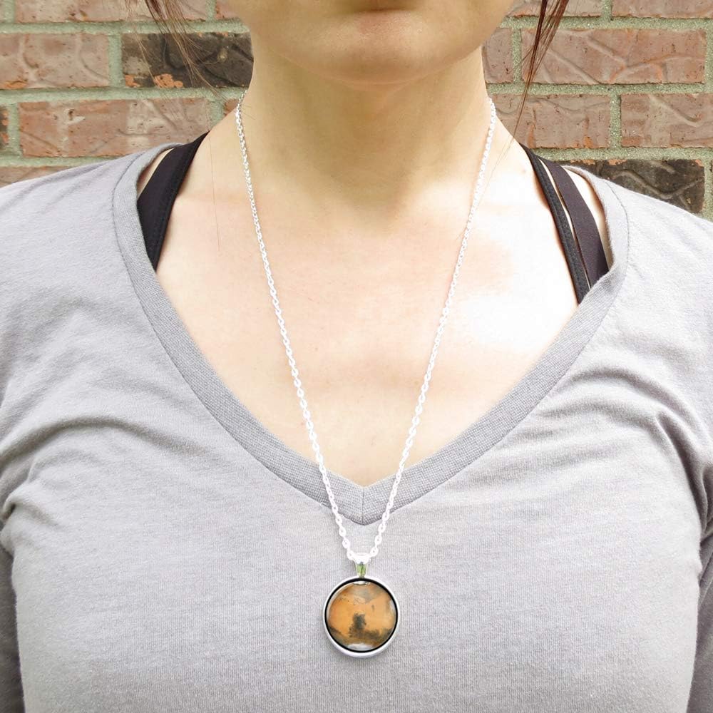 CellsDividing Planet Mars Handmade Art Pendant Necklace, Galaxy Space Jewelry - Image 3