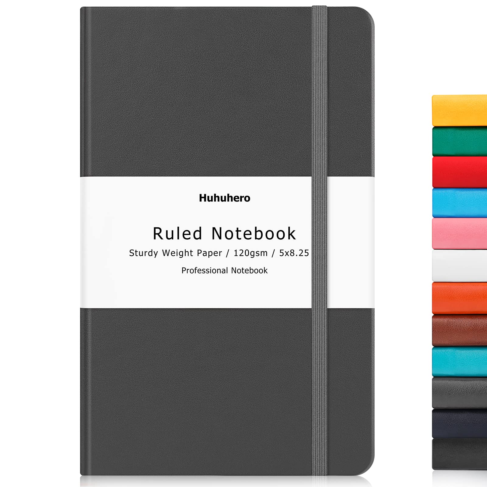 Huhuhero - Cuaderno Con Forro, 120 G/m² De Papel Grueso Con Rayas Universitarias, Cuadernos De Tapa Dura Para El Trabajo, La Escuela, La Toma De Notas, Suministros Escolares De Oficina, 5 X