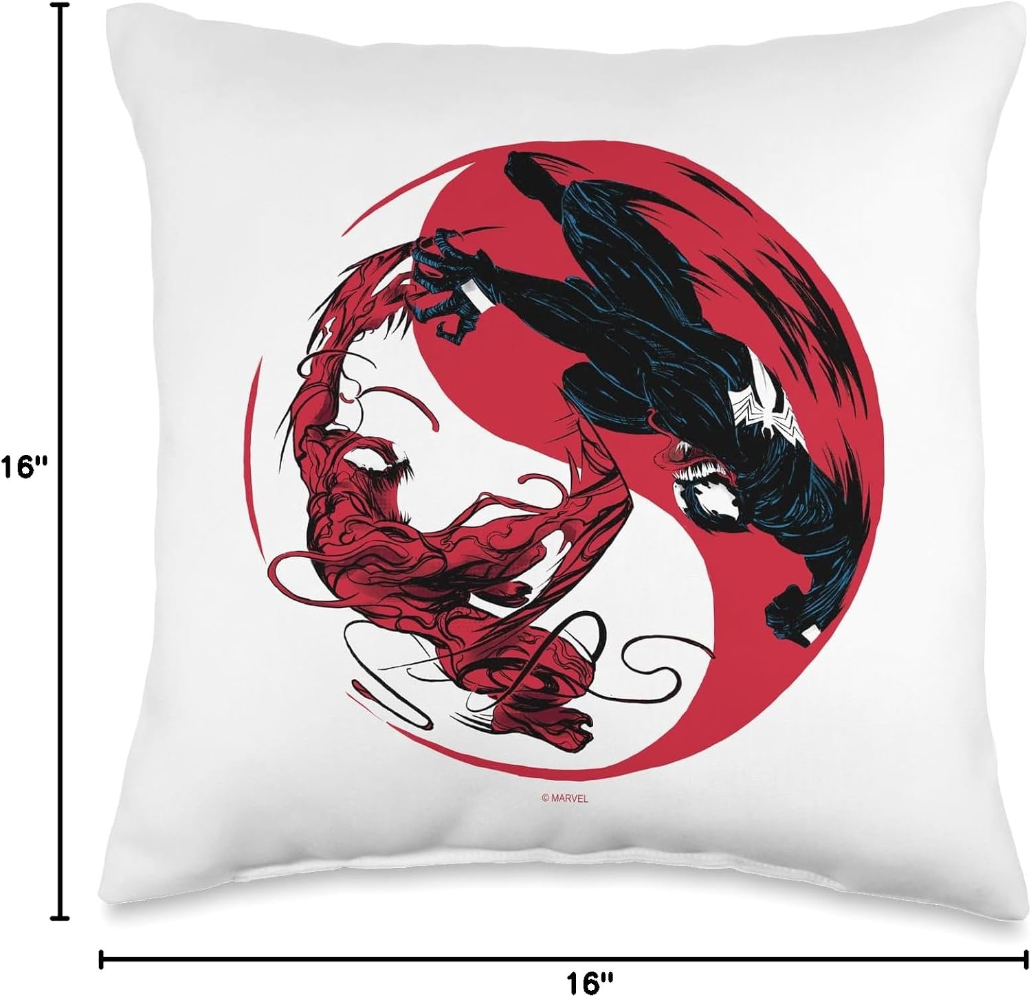 Marvel Venom: Let There Be Carnage Yin Yang Throw Pillow