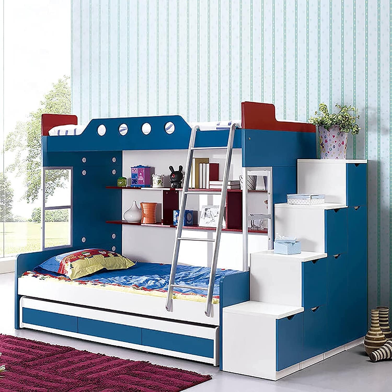 Bunk Bed Ladder Hook-on Bunk Bed Ladders - 46/51/55/59 Inch High Loft/Cabin/Camper Step Ladders Hardware Included(130cm/51)