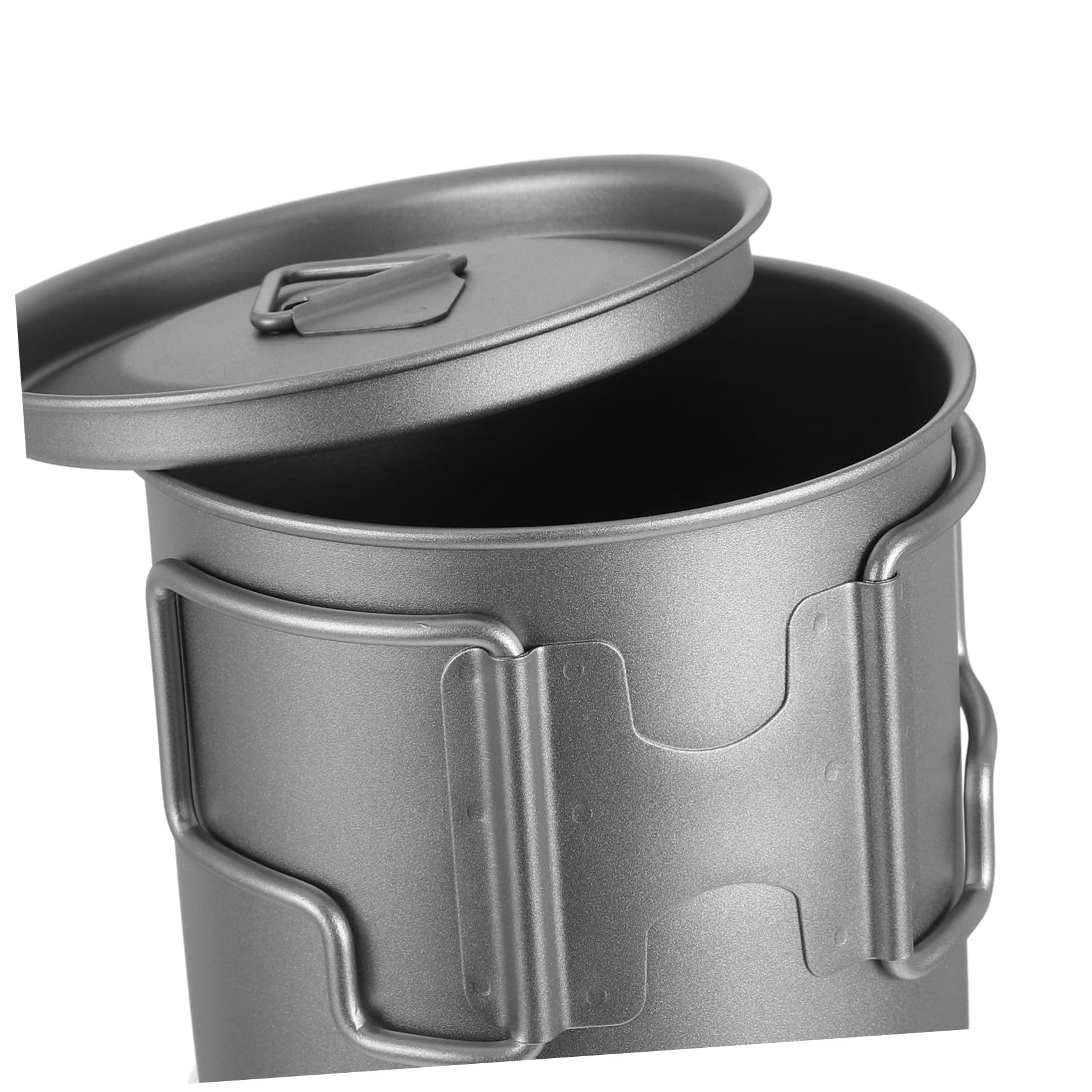 Titanium Trinkbecher mit Deckel Faltbarem Griff Leichter Outdoor Campingbecher Einlagig Robust für Wandern Picknick und Reise