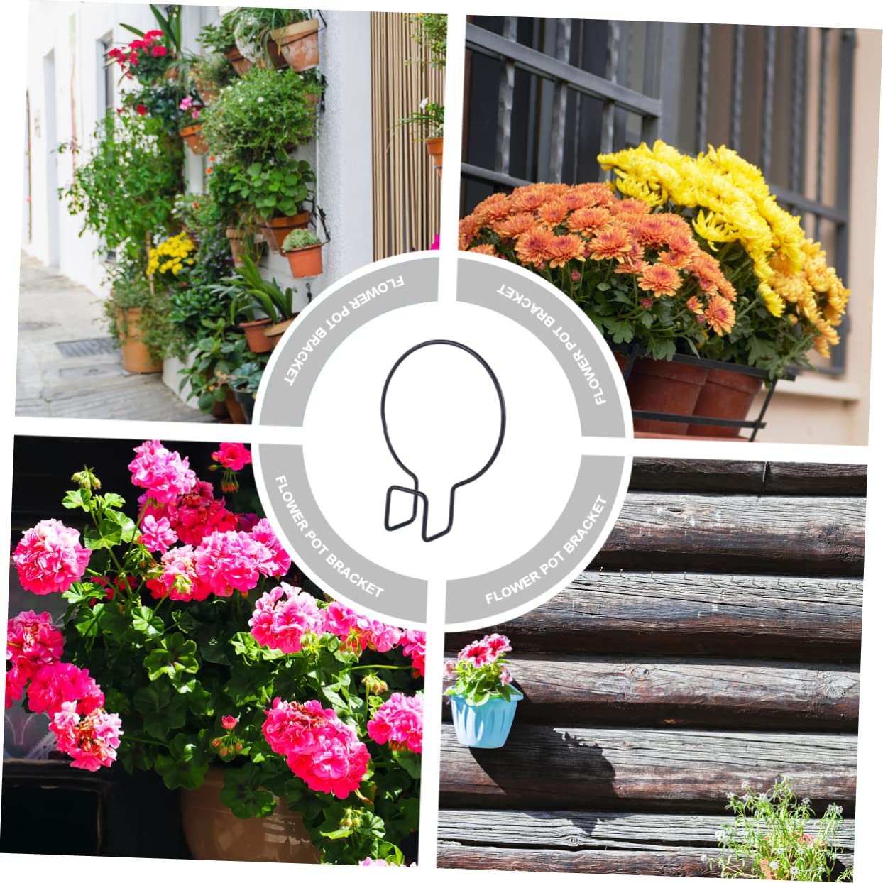 Portavasi Da Parete In Ferro, Set Di Supporti A Cerchio Per Vasi, Per Fioriere Da Appendere In Interno/esterno, Balcone, Giardino