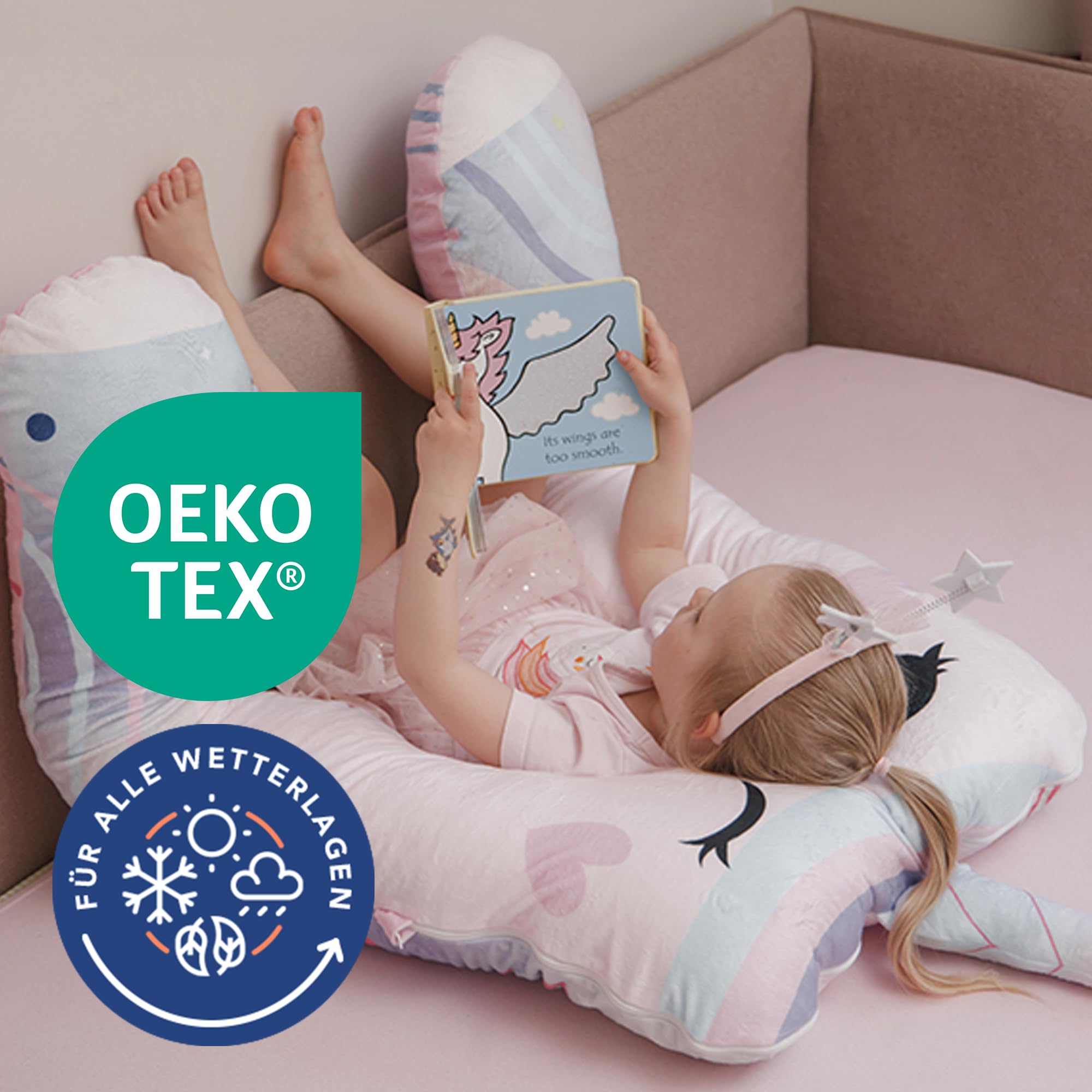 MKS Poduszka dziecięca do spania 60 x 125 cm | poduszka do spania na boku dla dzieci | antystresowa poduszka dla dzieci | komfortowa poduszka dla dzieci do radzenia sobie ze stresem | poduszka dla