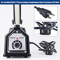 Vista 5 de Sellador Pro, Sellador térmico de impulso patentado de 8 pulgadas, Máquina de sellado de bolsas súper resistente de 2 mm de ancho de sellado con 2