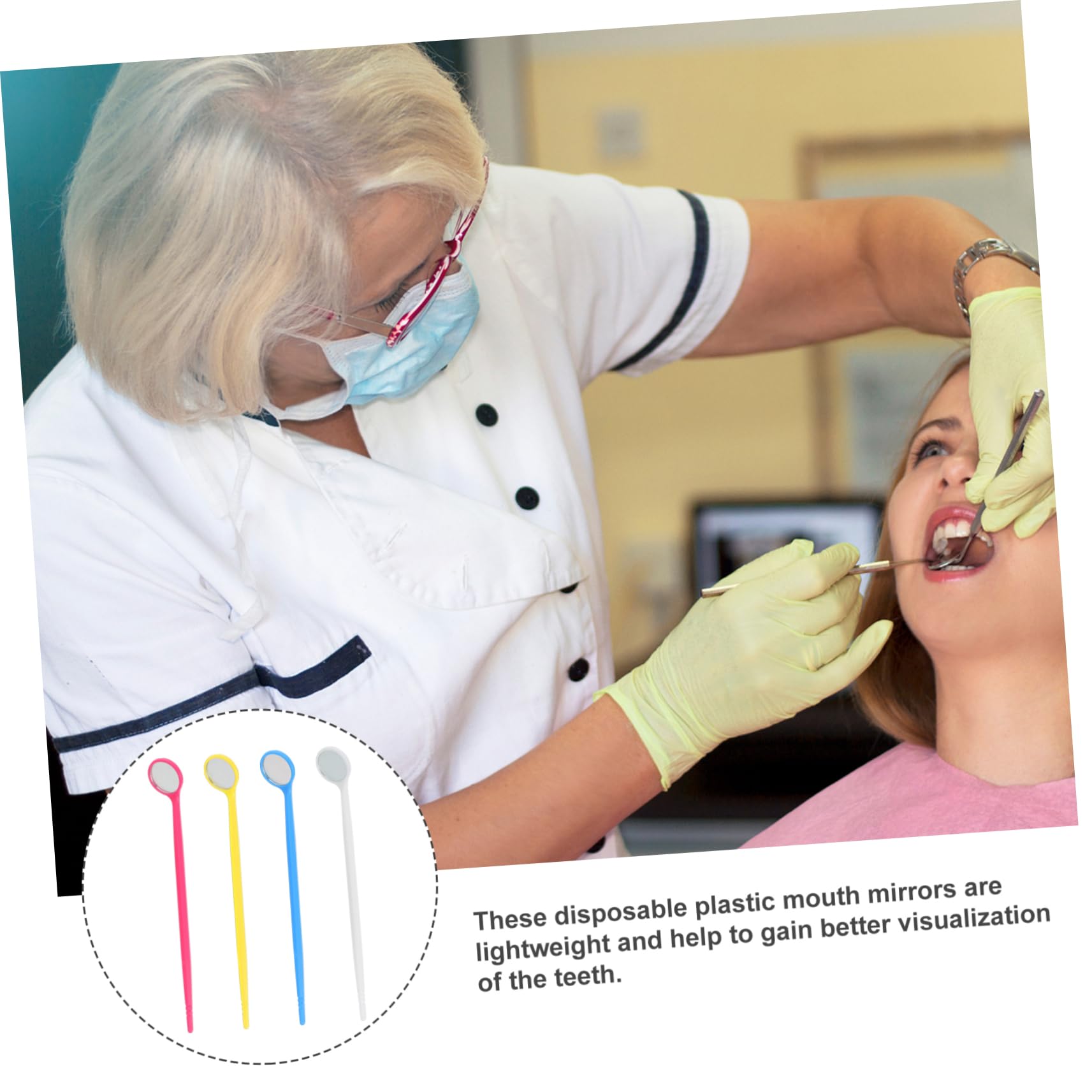 Cabilock 3 Set Specchietti Di Ispezione Kit A Forma Di Strumento Morbido Per Adulti Dentista Riflettore Intraorale Denti Con Specchio Orale Specchietti Monouso Specchietti Per 20 pezzi*3