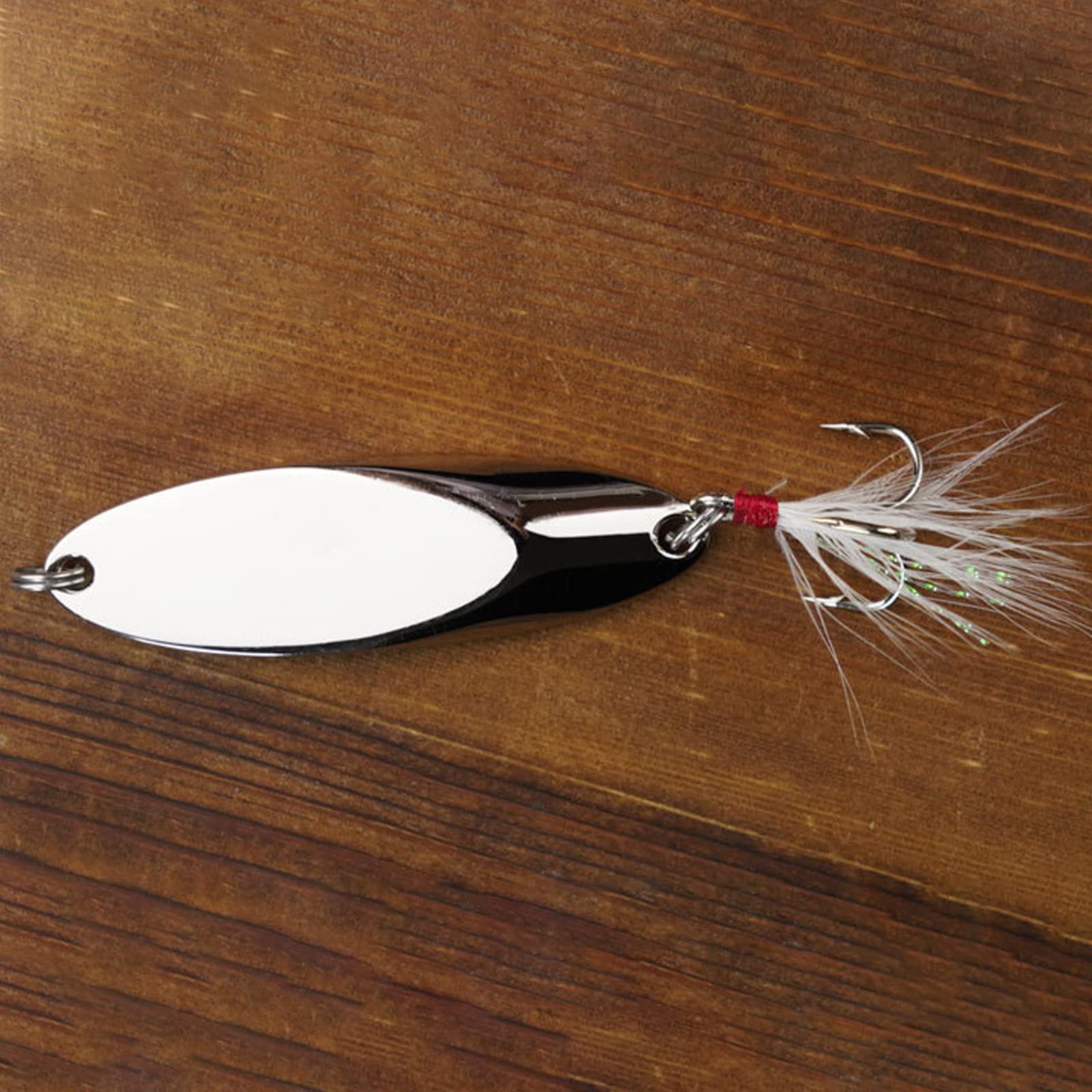 Fishing Spoon Lures Set - Feather Treble Hook Bait For Freshwater, Catfish, Perch