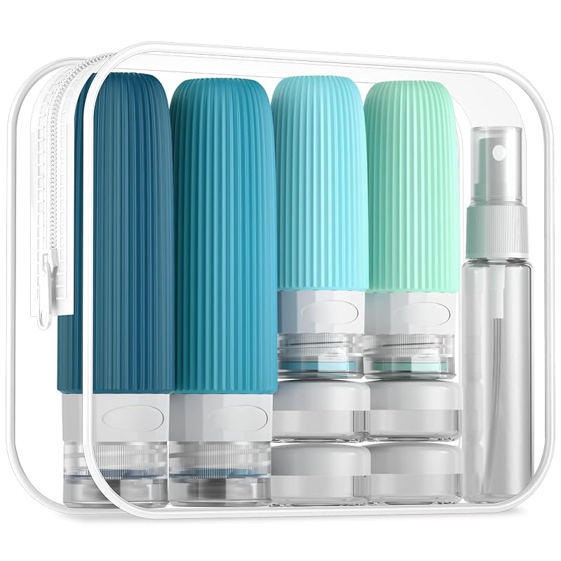 Mrsdry Conjunto com 16 Frascos Recarregáveis para Viagem com Bolsa
