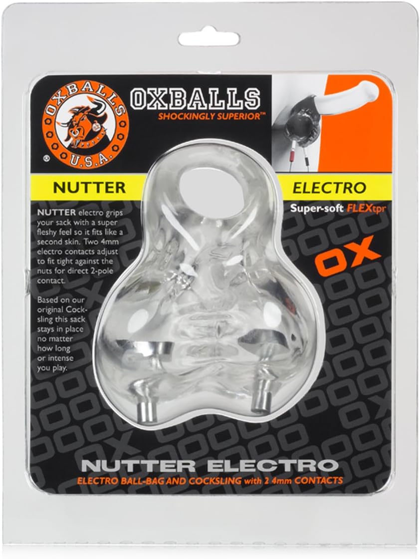 Oxballs 4mm Electro Nutter Ballsack, Clear, 172 Gram