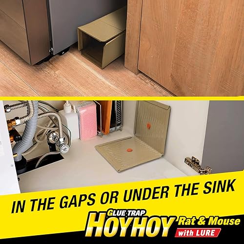 Miniatura 7 de HOY HOY Trampa transformable con pegamento para ratas y ratones con señuelo, 5 trampas, diseño plegable inteligente para uso en interiores,