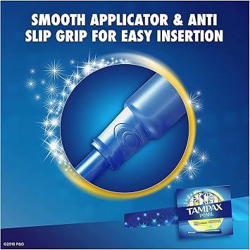 Tampax Pearl Regular Absorbency Unscented Tampons, 96 Count, Pack of 1