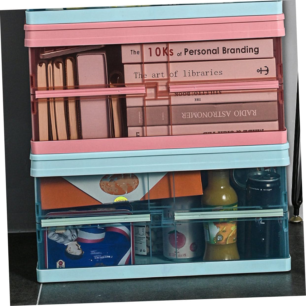 PRETYZOOM 1pc Foldable Transparent Storage Box Organizer for Clothes Toys Sundries Container Smooth Edges for Home Car Use