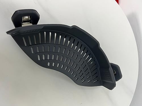 Miniatura 6 de AUOON Escurridor con clip de silicona para todas las ollas y sartenes, escurridor de pasta con clip para carne, verduras, fruta, escurridor de Gris