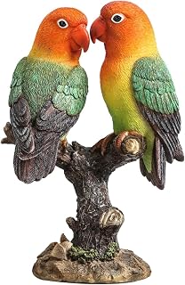 CoastalCharm Table Center Piece Toucan On Stump Statue Tree Hugger Garden Statues Resin Lifelike Bird Sculptures for Patio Lawn Yard Home Decoration Bookshelf Decor(Love Bird)
