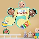 Personalized CoComelon Wall Decor I Name JJ, Nina and Cody Wall Decals I Custom Name for Your Baby Room Decoration I Nursery Decor for Girls & Boys I Multiple Options for Customization.