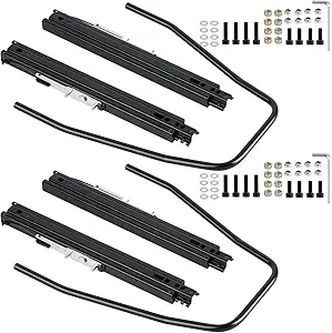 Slider Seat Track Set of 2 with Seat Mounting Hardware Kit, Universal Seat Slider Compatible with Sparco, NRG, Bucket Seat, and Racing Seat