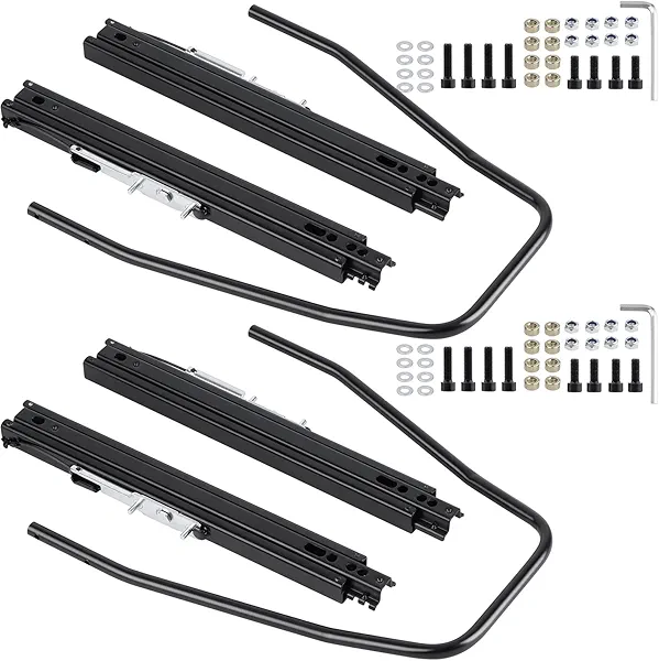Racewill Slider Seat Track Set of 2 with Seat Mounting Hardware kit, Universal Seat Slider Compatible with Sparco, NRG, Bucket Seat and Racing Seat