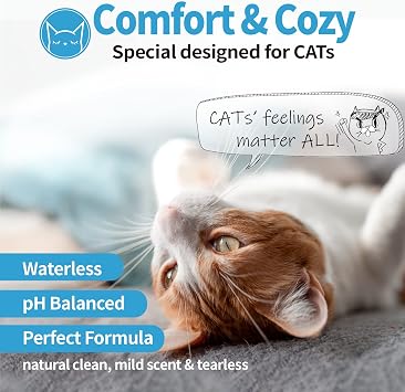 Mooncat Sphynx Cat Waterless Shampoo No Rinse, No Residue, Skin Safe | No residue on bare skin, Removes skin oils & odor, Gentle for Sphynx & Devon Rex, No rinse, Fresh scent, Kitten safe 8+ weeks