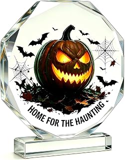 Halloween Decorations Indoor 5"H Spooky Jack O Lantern with Bats Spiderwebs
