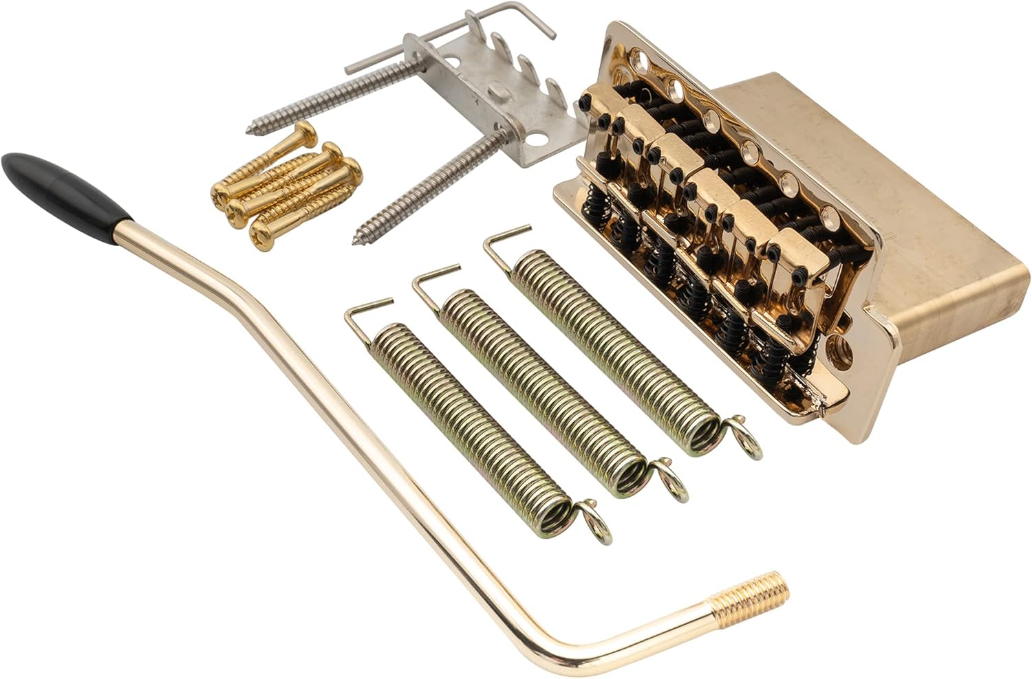 Musiclily Pro 52.5mm Vintage 6-Screw Tremolo Bridge 40mm Solid Brass Block for Squier Strat Style Electric Guitar, Chrome