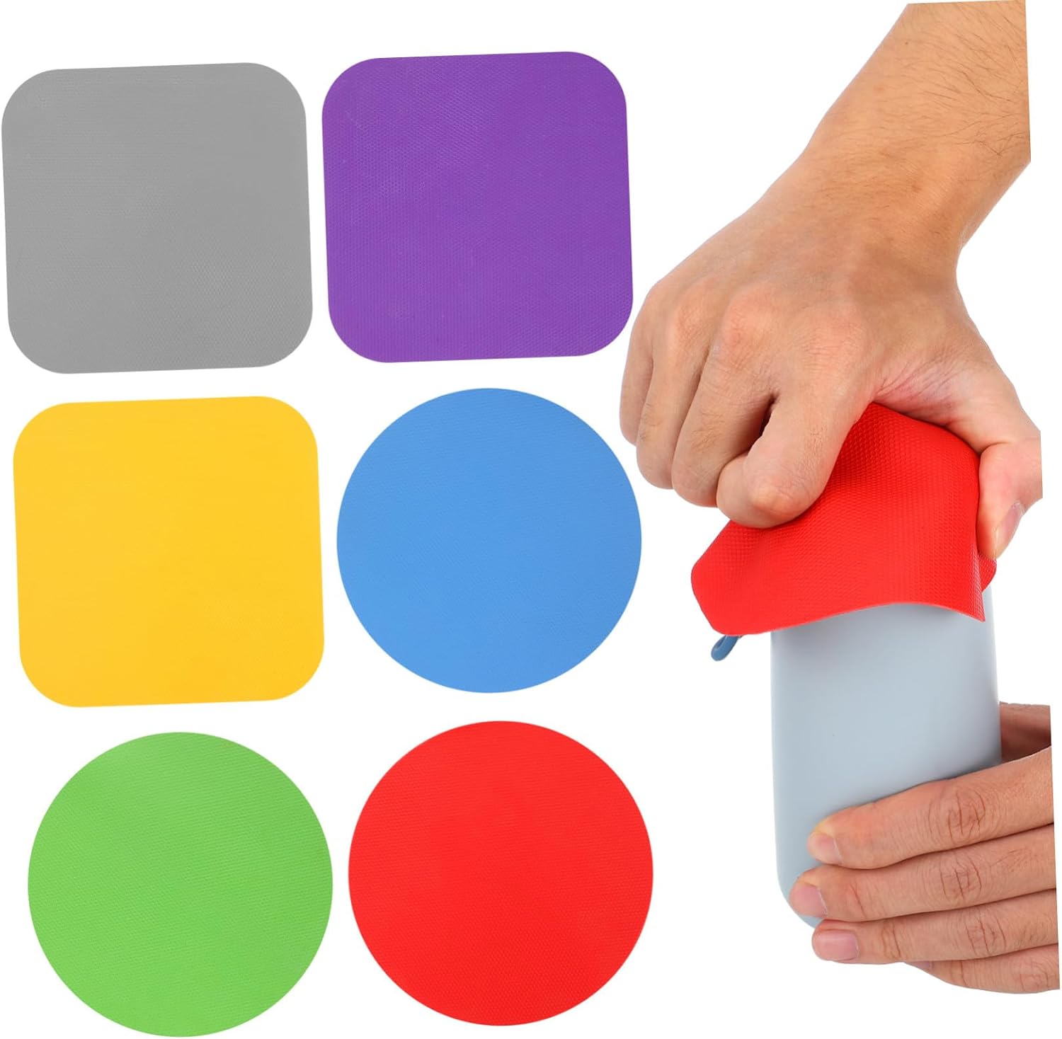 VILLCASE 6pcs Multi-function Rubber Jar Opener Gripper Pads for Seniors and Elderly, Non Slip round Lid Opener with Easy to Clean Surface, for Kitchen and Home Use