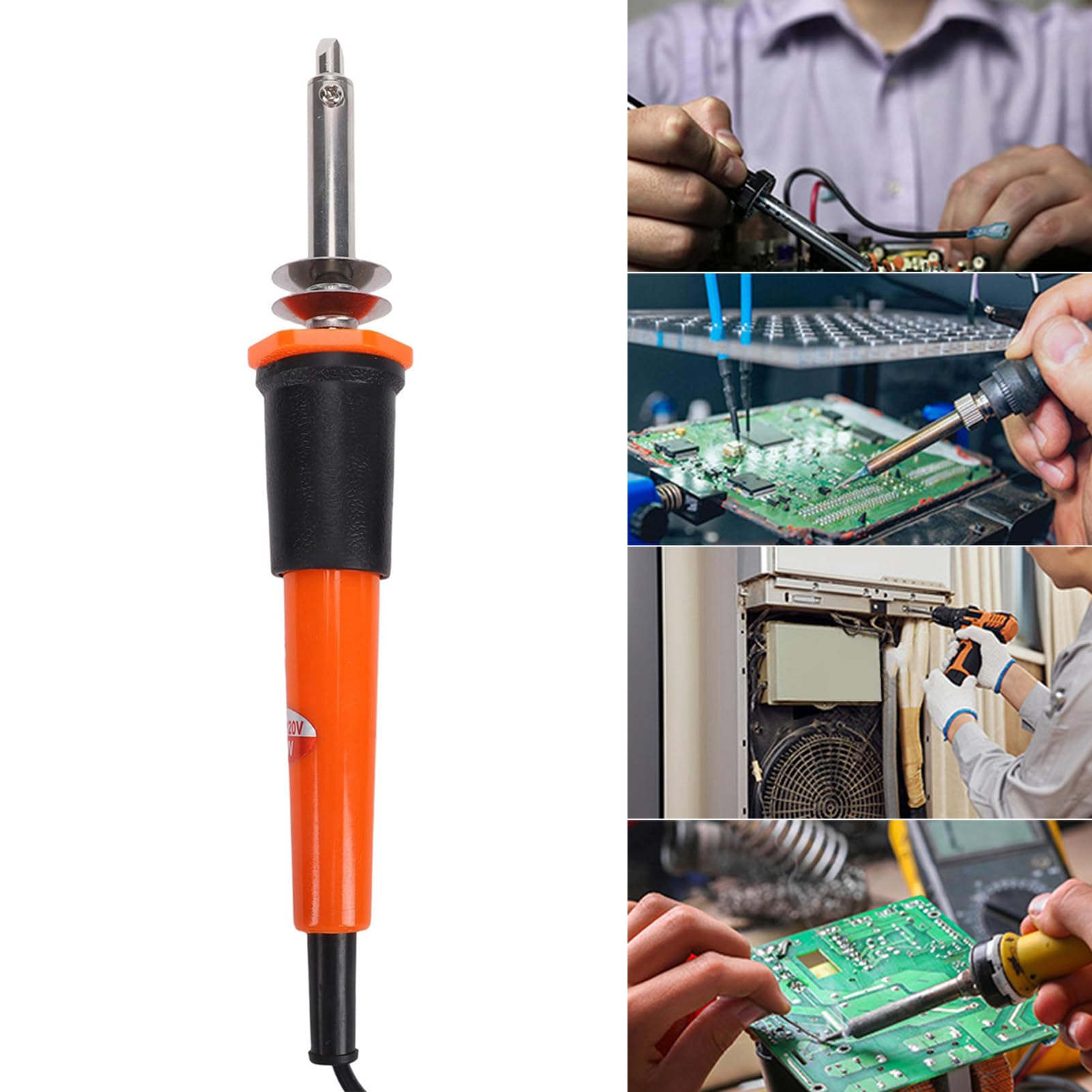 ViaGasaFamido Elektrischer Heißschneider mit 16 Klingen, 4 Schneidfuttern, Metallständer, Mehrzweck-Heißschablonenschneider für Schaumgummi, Kunststoff, Stoff, Wachs, (Lötkolben mit Kunststoffgriff)
