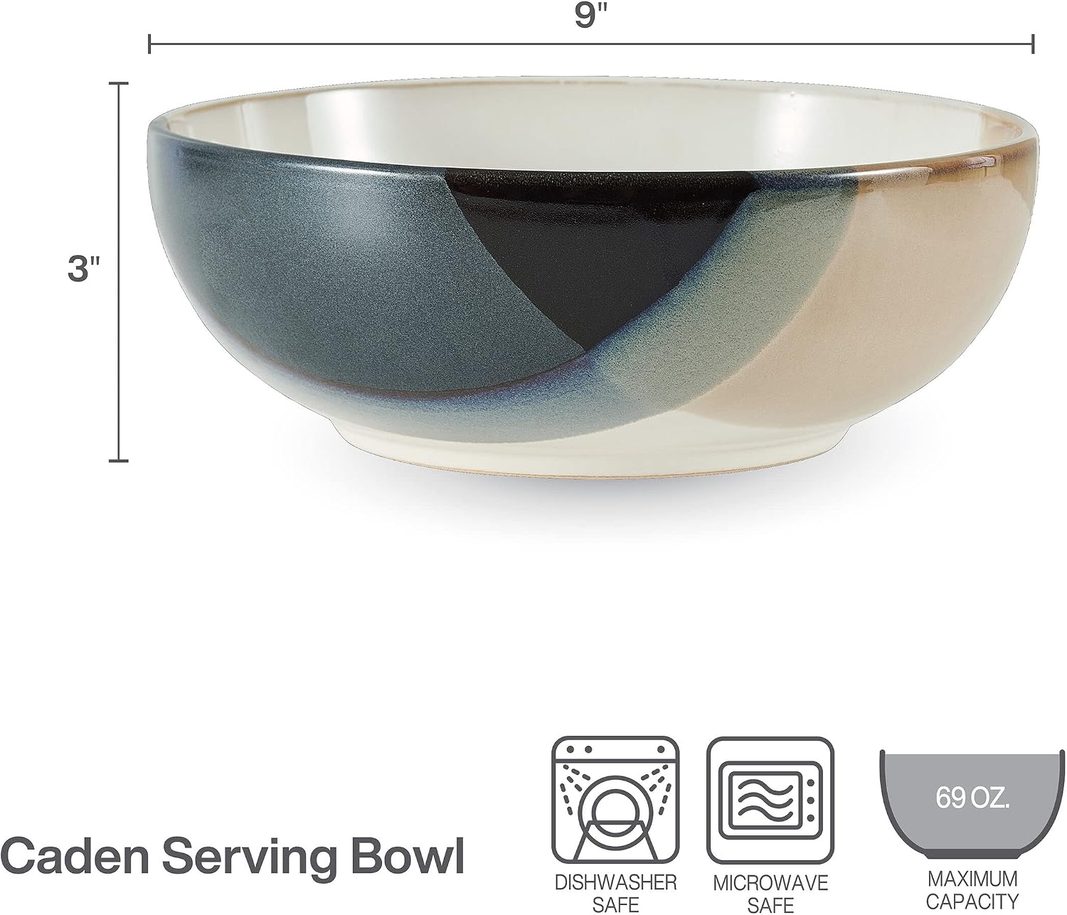 Gourmet Basics by Mikasa Caden Serving Bowl, 9 Inch