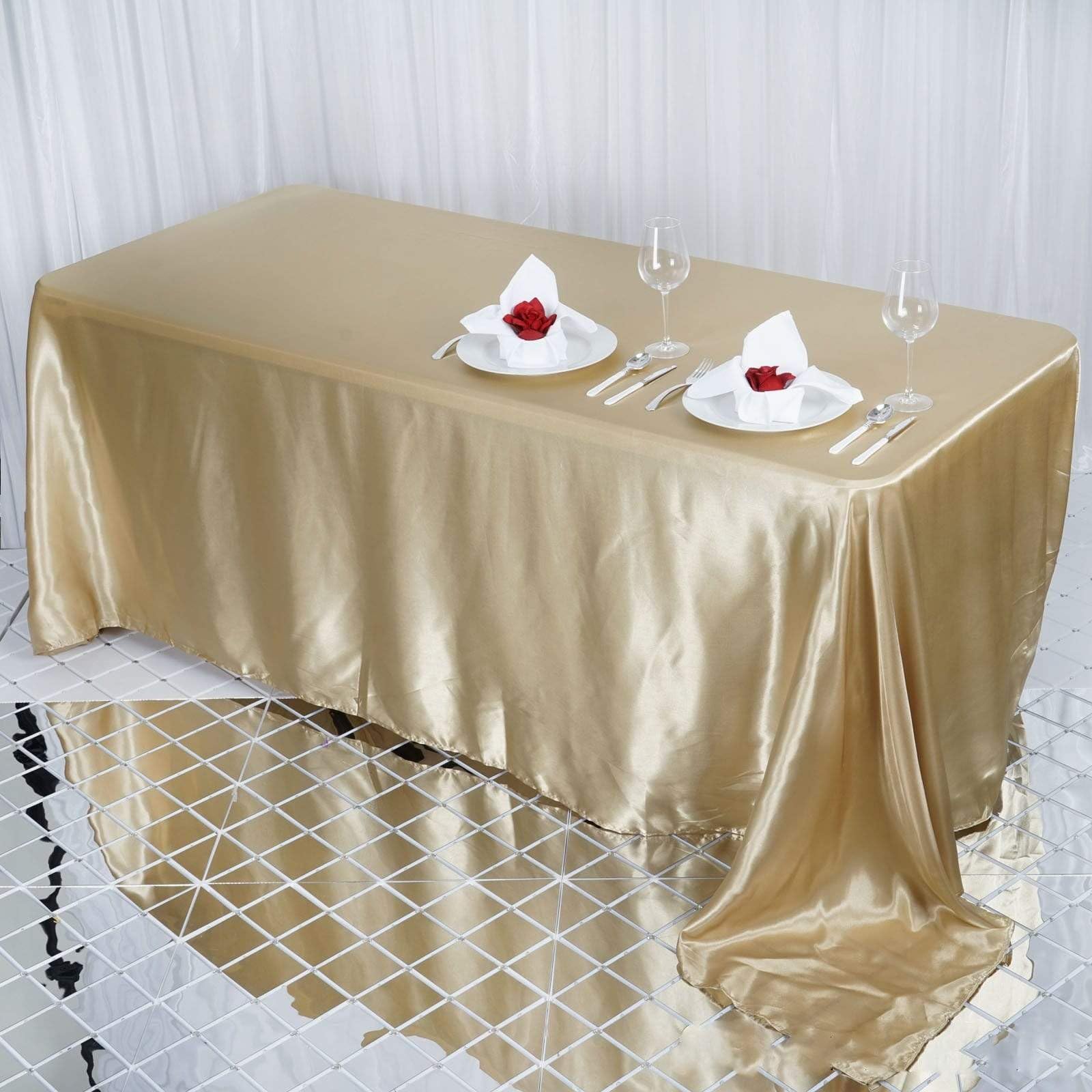 balsacircle 90 x 132-inch 16 colores rectangular funda para mesa mantel ropa de cama de raso para boda Party Catering cocina comedor eventos
