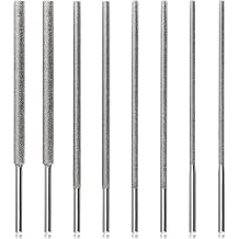 8PCS Long Shank Rotary Tool Bits for Dremel Bits, HOMEIDOL 1/8" Shank 100mm Long Bits Stone Carving Set Diamond Burr Bits for Carving, Engraving, Grinding, Stone, Rocks, Jewelry, 4 Sizes