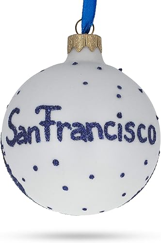 Miniatura 7 de San Francisco, California, USA Adorno de Navidad de cristal de 3.25 pulgadas