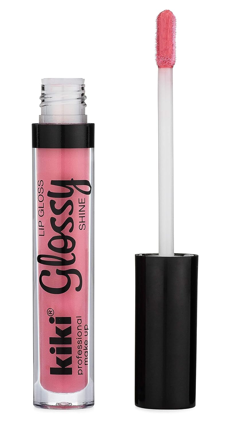 kiki GLOSSY SHINE LIP GLOSS SET OF 4 WITH A CLEAR LIP GLOSS MADE IN U.S.A.