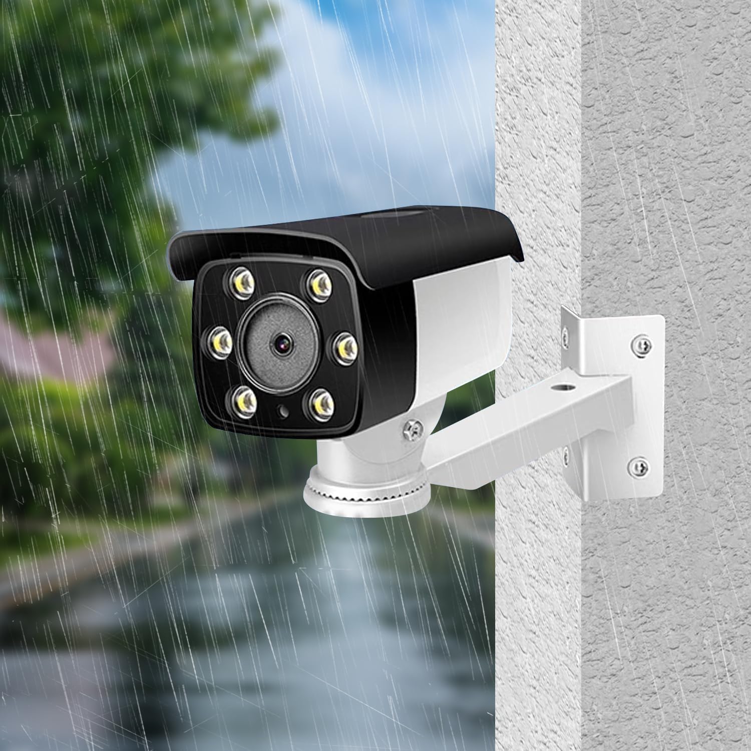 Soporte de Cámara Exterior Ajustable, Soporte Camara Vigilancia, para Cámaras de Seguridad y Videovigilancia, Angular Multiángulo Ajustable para Cámara Exterior, Instalación Fácil y Versátil